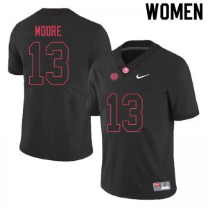 NCAA Women's Alabama Crimson Tide #13 Malachi Moore Stitched College 2020 Nike Authentic Black Football Jersey MF17D12PA
